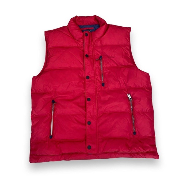 Orvis Men's Large Duck Down Fill Puffy Vest Red - Picture 1 of 7